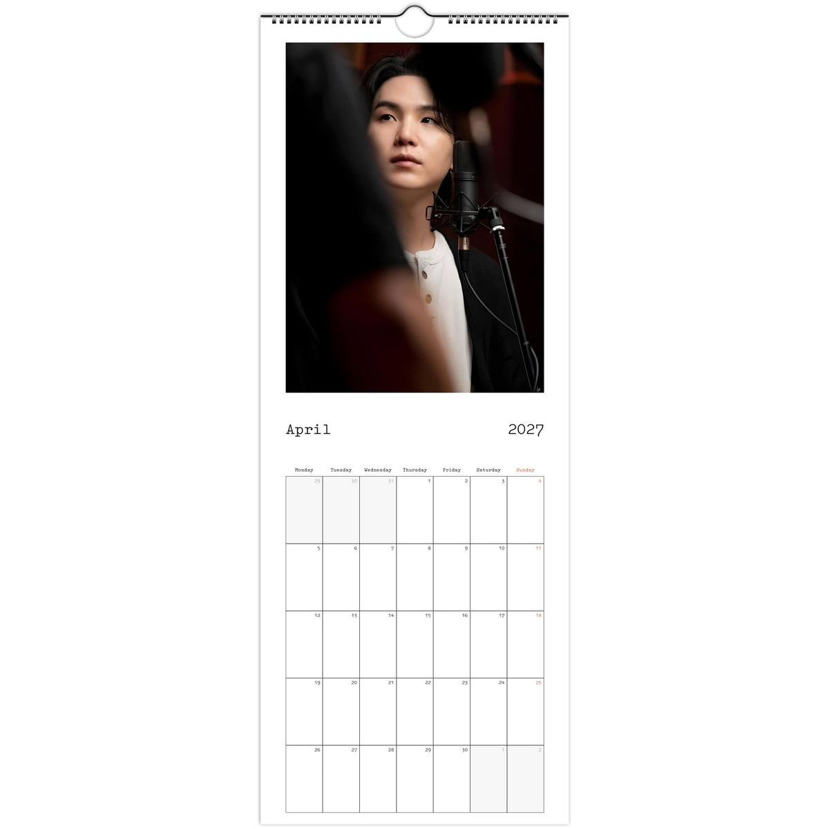 BTS Suga (Yoongi) calendar April portrait