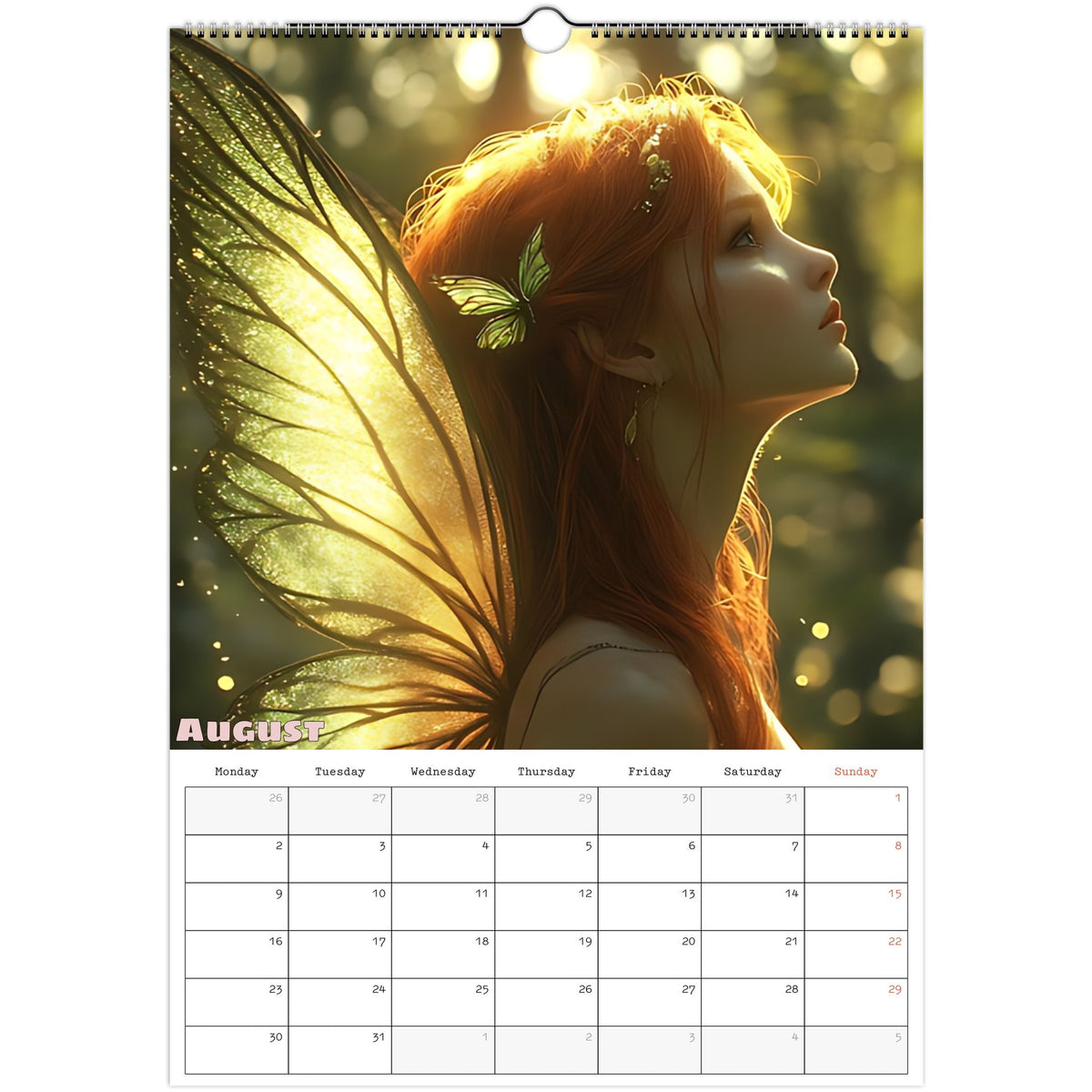 Fairies calendar 2027 August photo