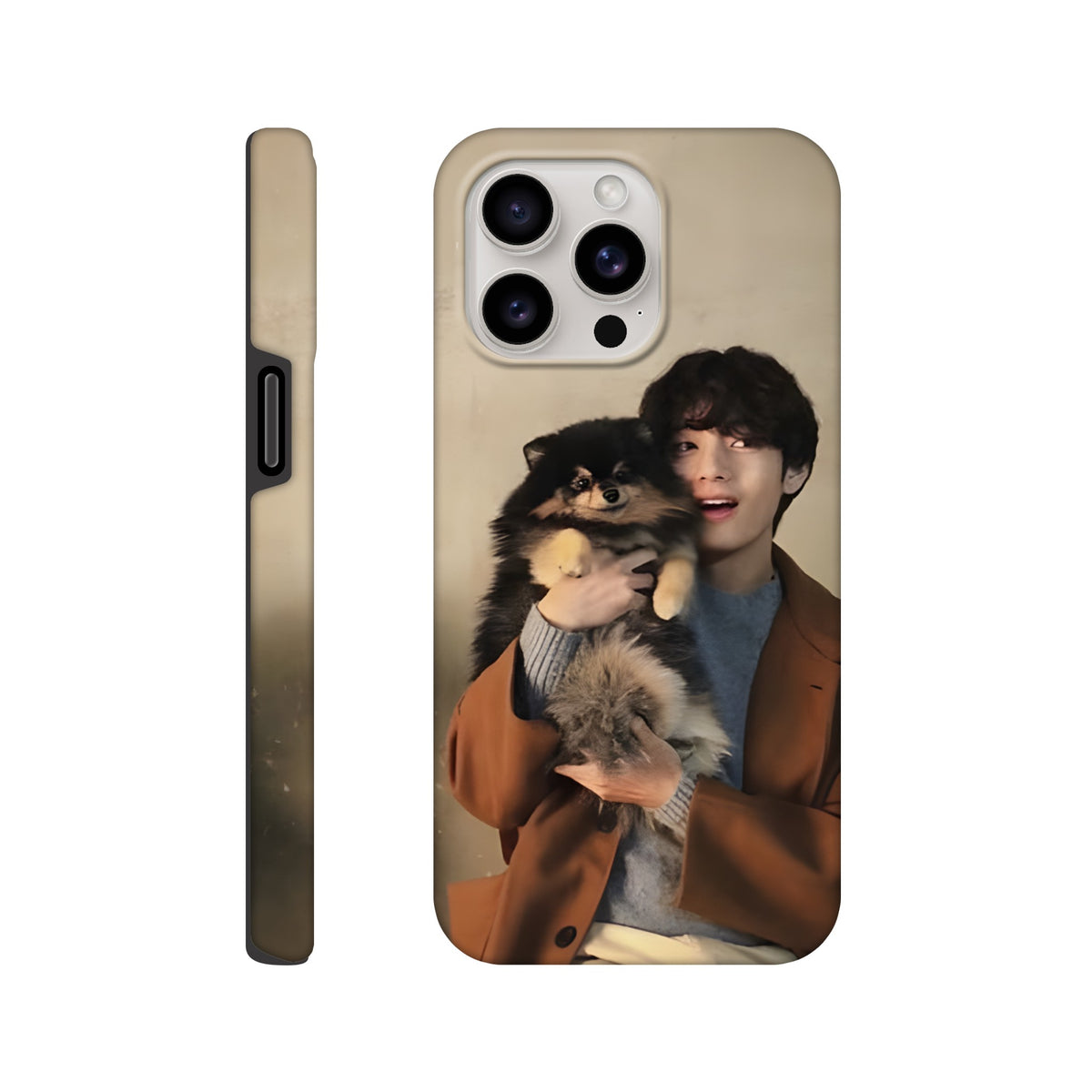 Aesthetic BTS V and Yeontan protective iPhone case with tough build