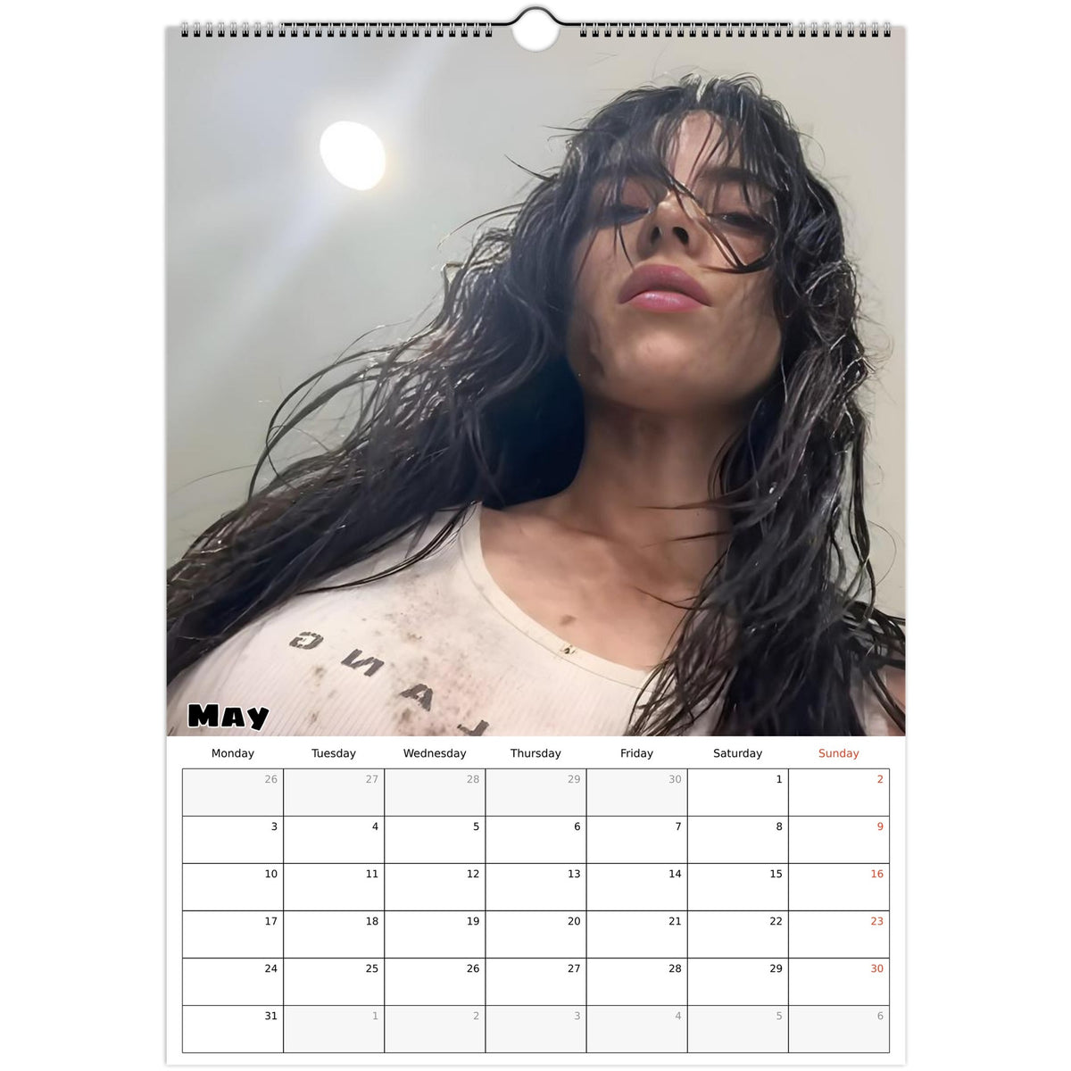 May 2027 page in Billie Eilish A3 wall calendar