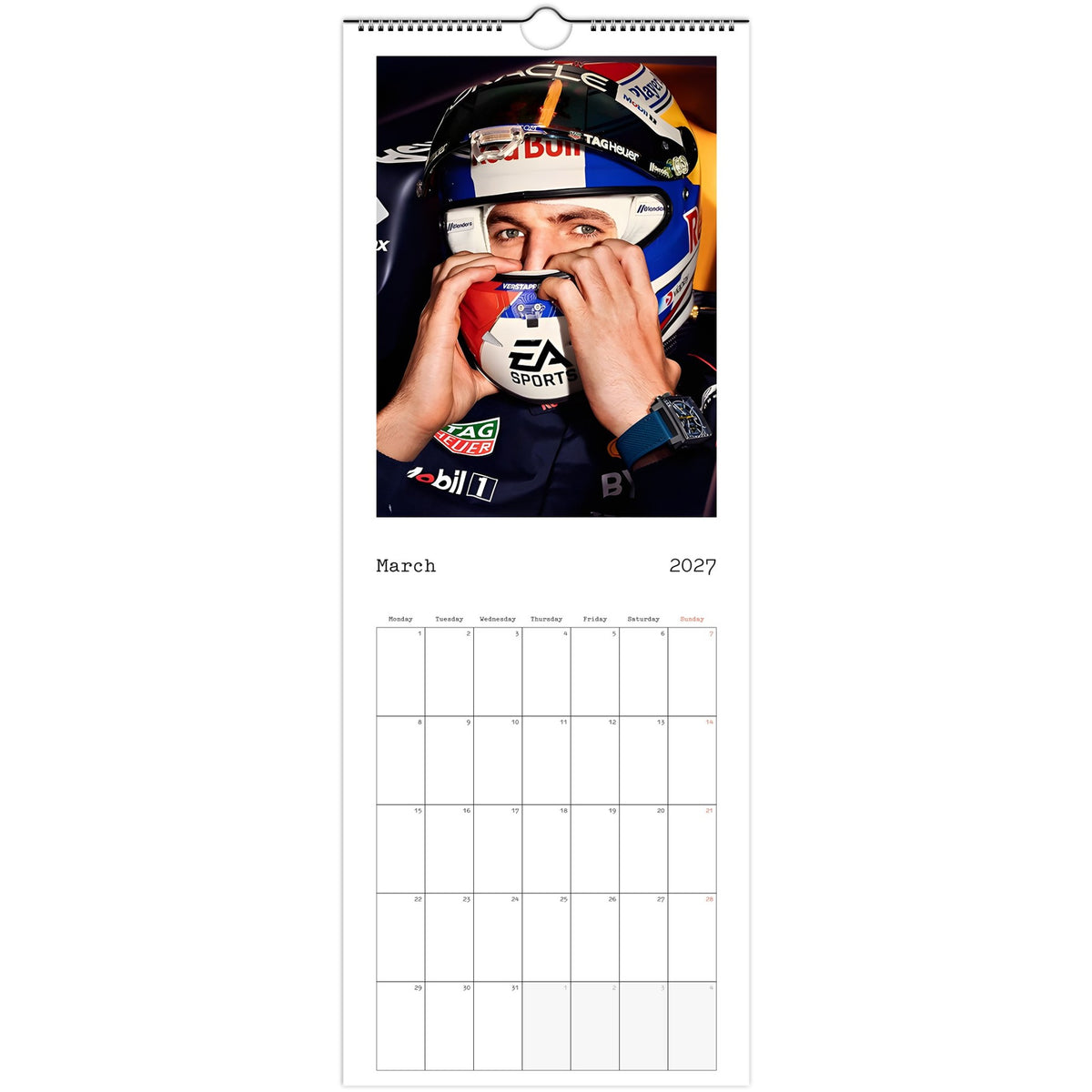 Max Verstappen Calendar 2027 March page