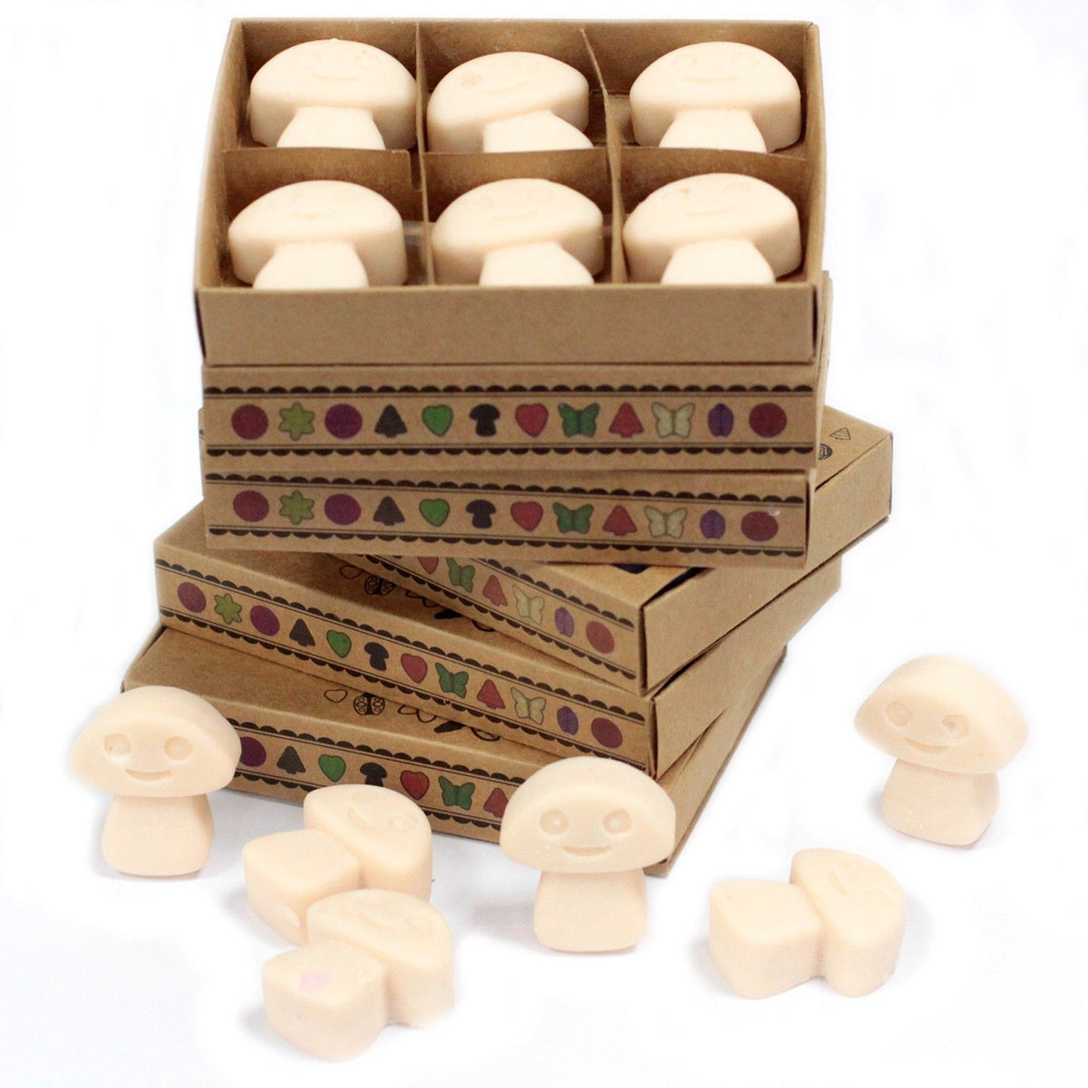 Box of six Vanilla Nutmeg soy wax melts in matchbox packaging