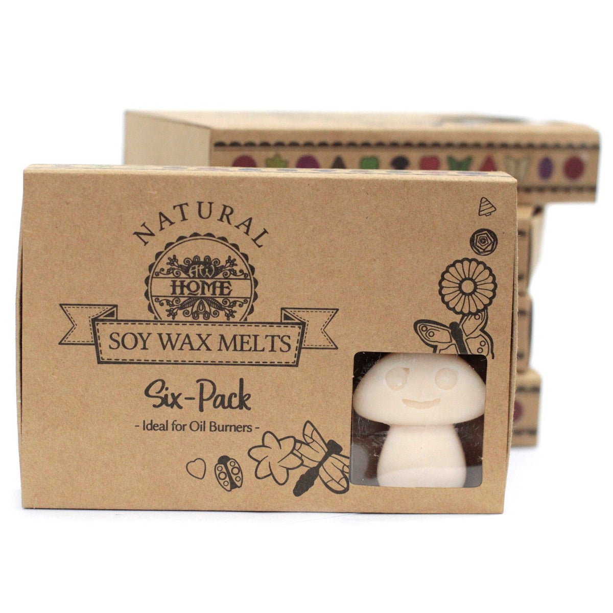 Vanilla Nutmeg scented soy wax melts arranged in eco‑friendly box