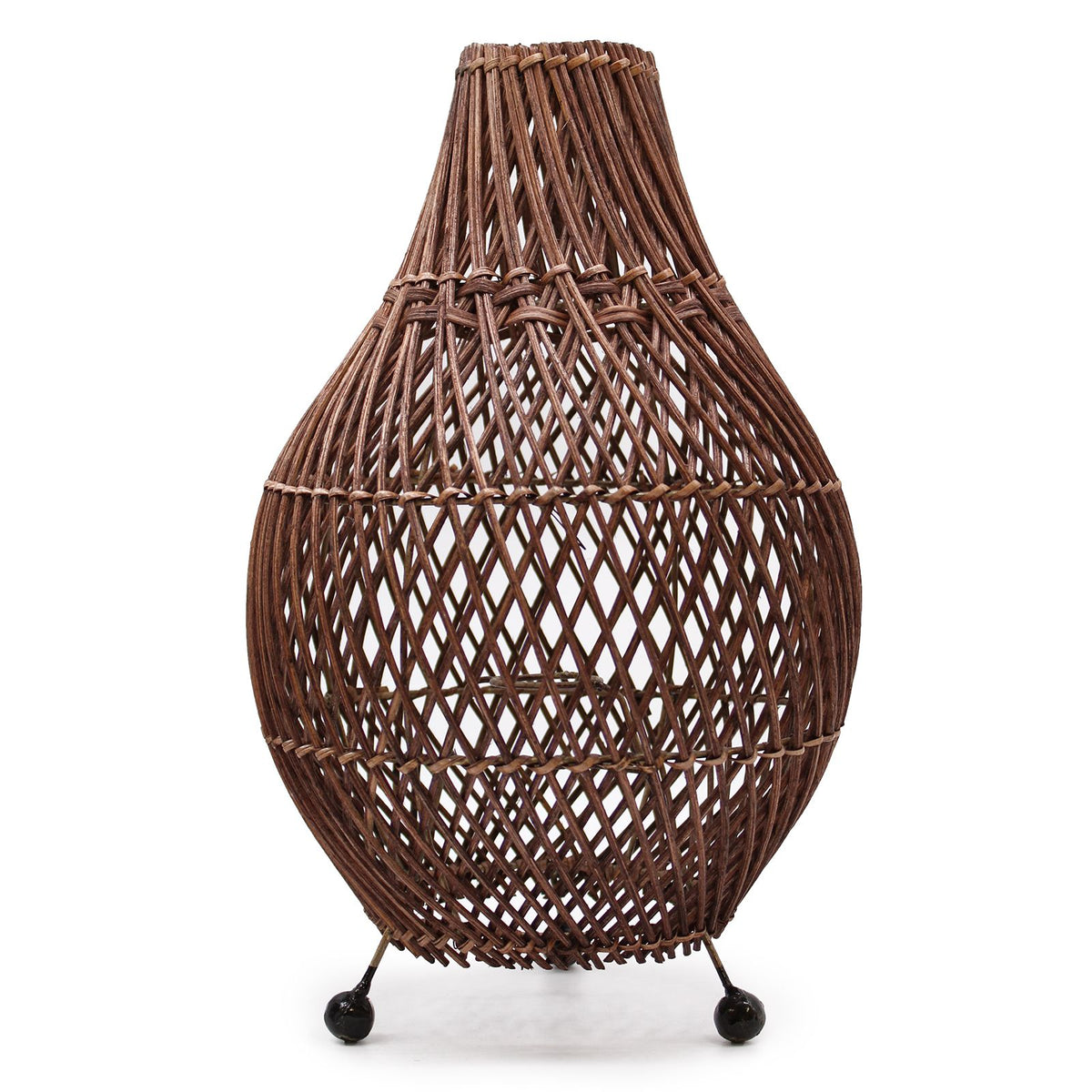 Boho style rattan lamp with warm ambient light
