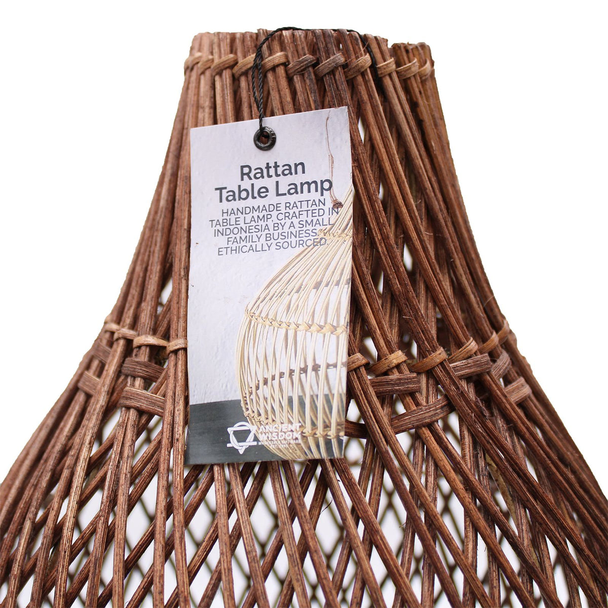 Dark brown rattan lamp for home décor