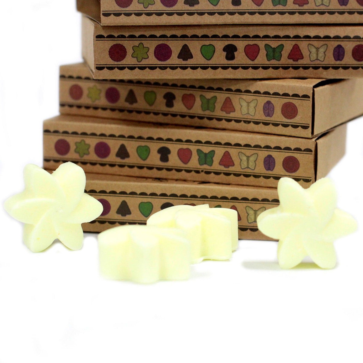 Close‑up of Lemon Harvest soy wax melts showing smooth natural finish
