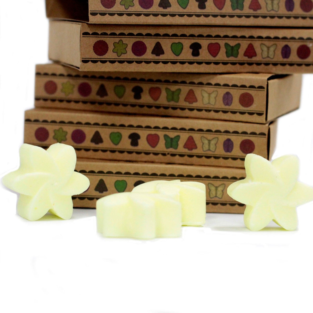 Soy wax melts in Lemon Harvest scent ready for use in a wax burner