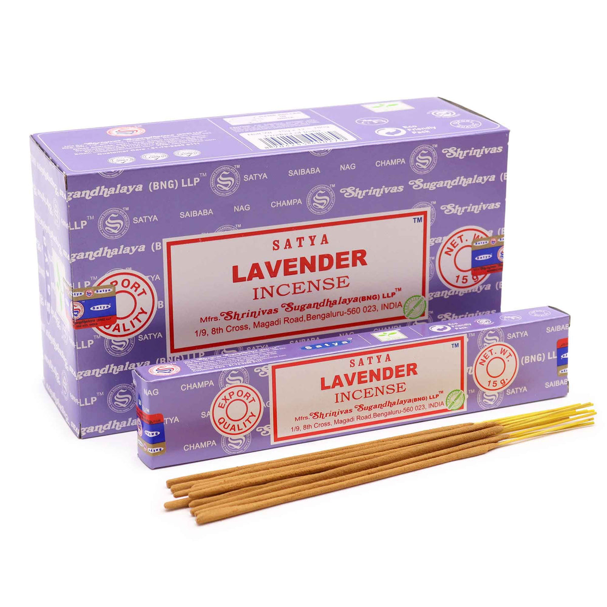 Lavender‑scented Satya incense 15g pack for relaxation and aromatherapy
