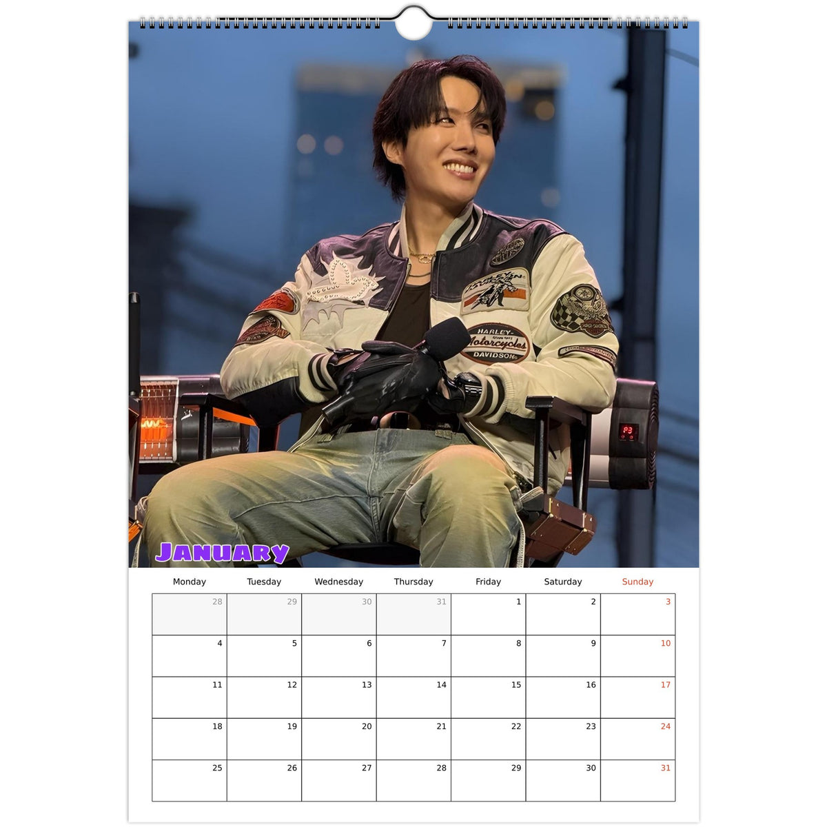BTS J‑Hope Calendar January portrait