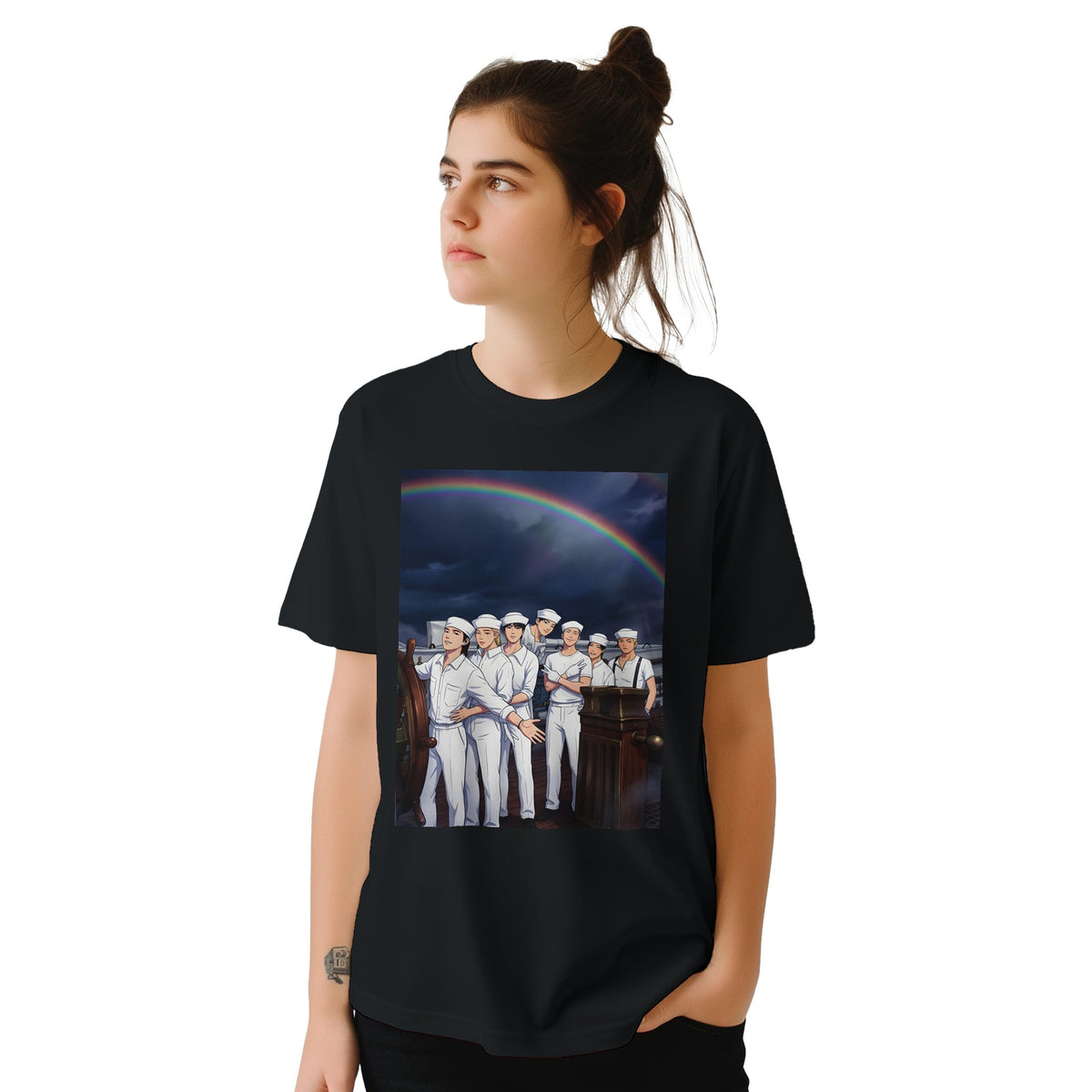 Unisex BTS tour T‑shirt with dramatic front artwork