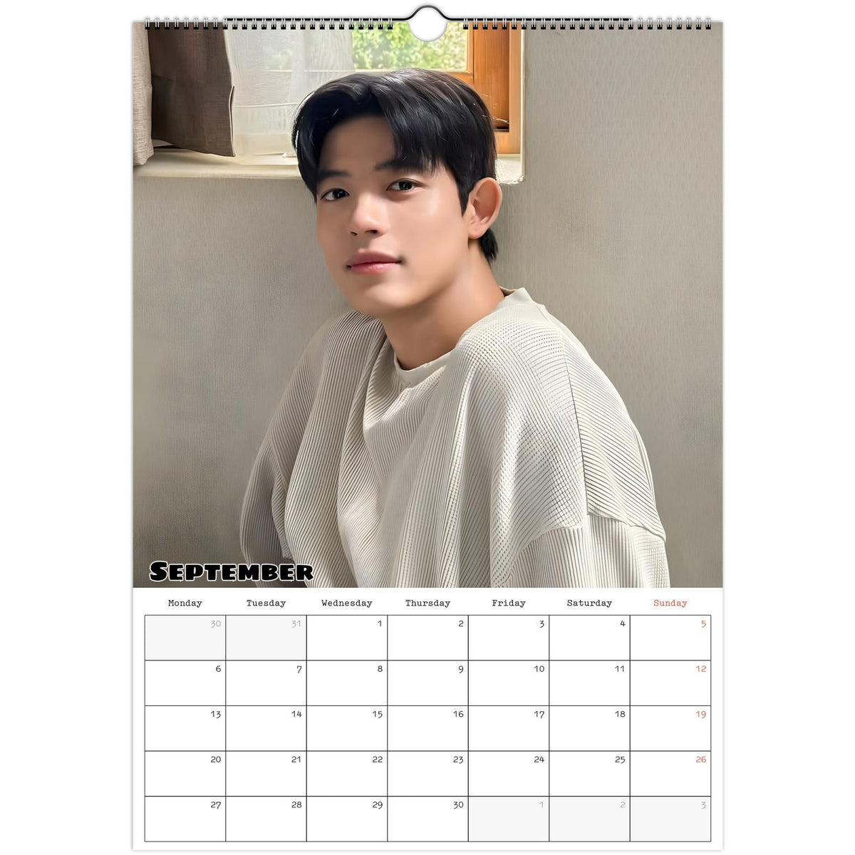 September 2027 page in Park Solomon Lomon A3 wall calendar