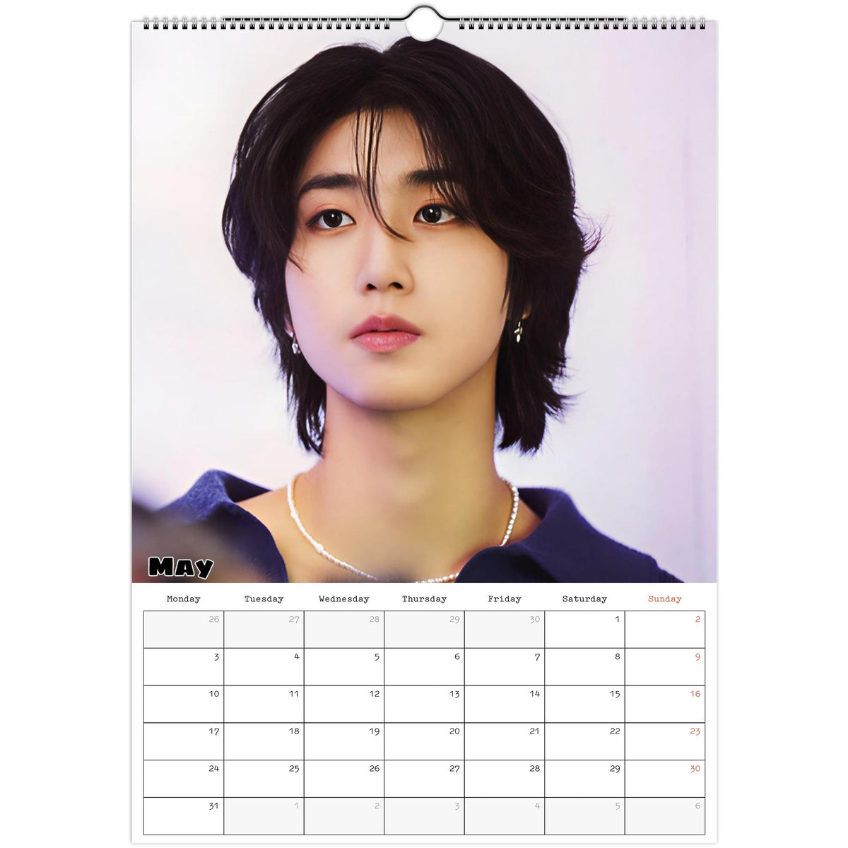 May 2027 page in Stray Kids HAN A3 wall calendar