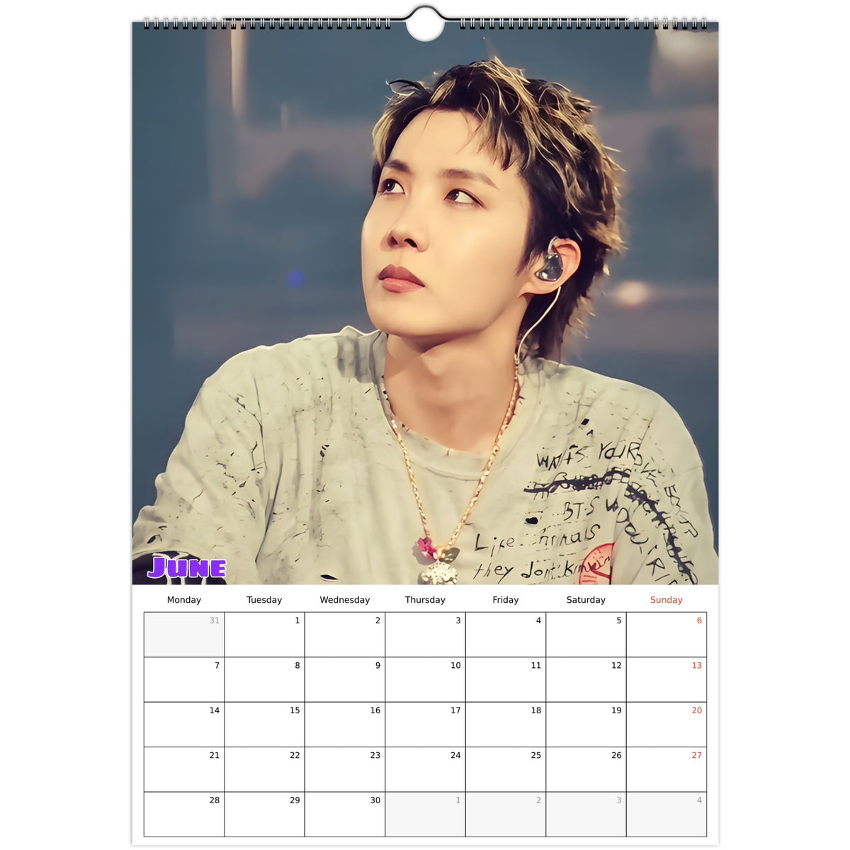 BTS J‑Hope Calendar 2027 June page