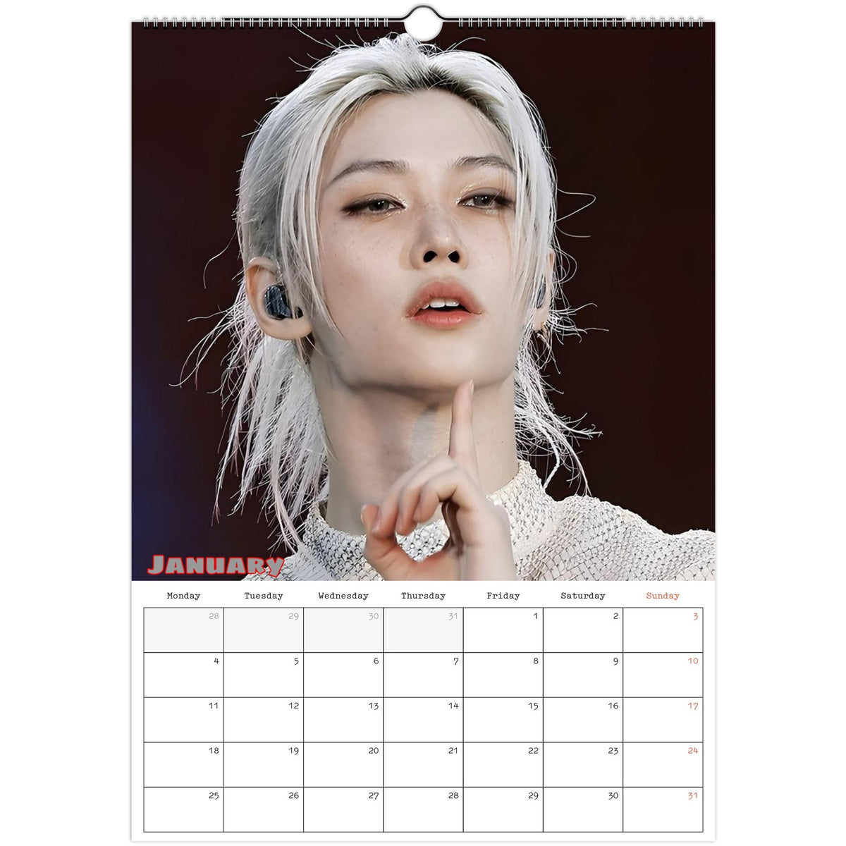 Stray Kids Felix Elite Calendar 2027 January page
