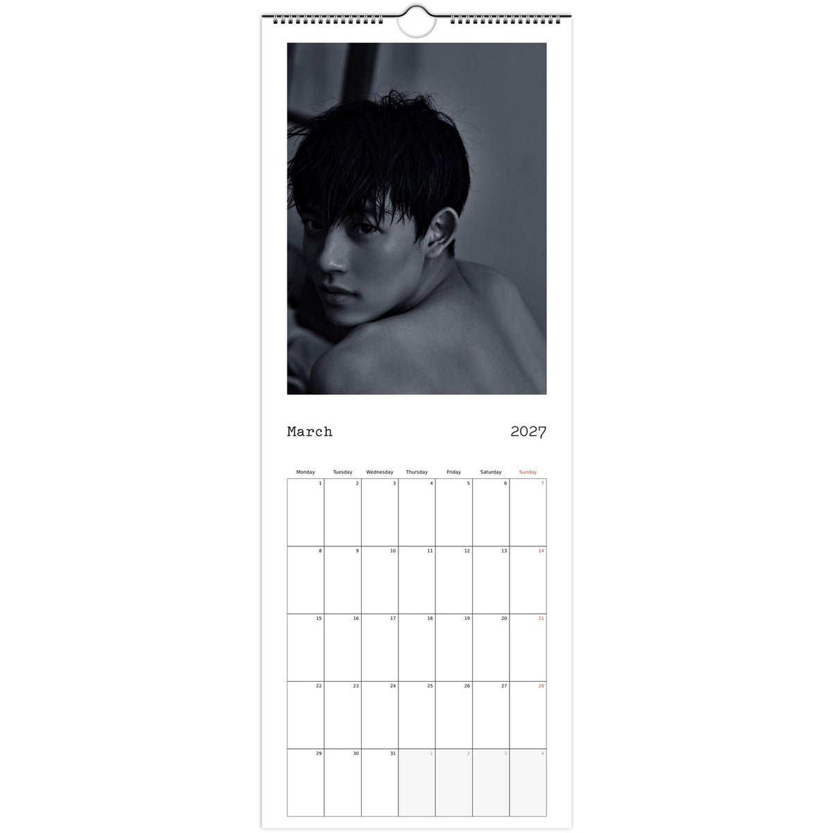 March 2027 page in Park Solomon Lomon slim wall calendar