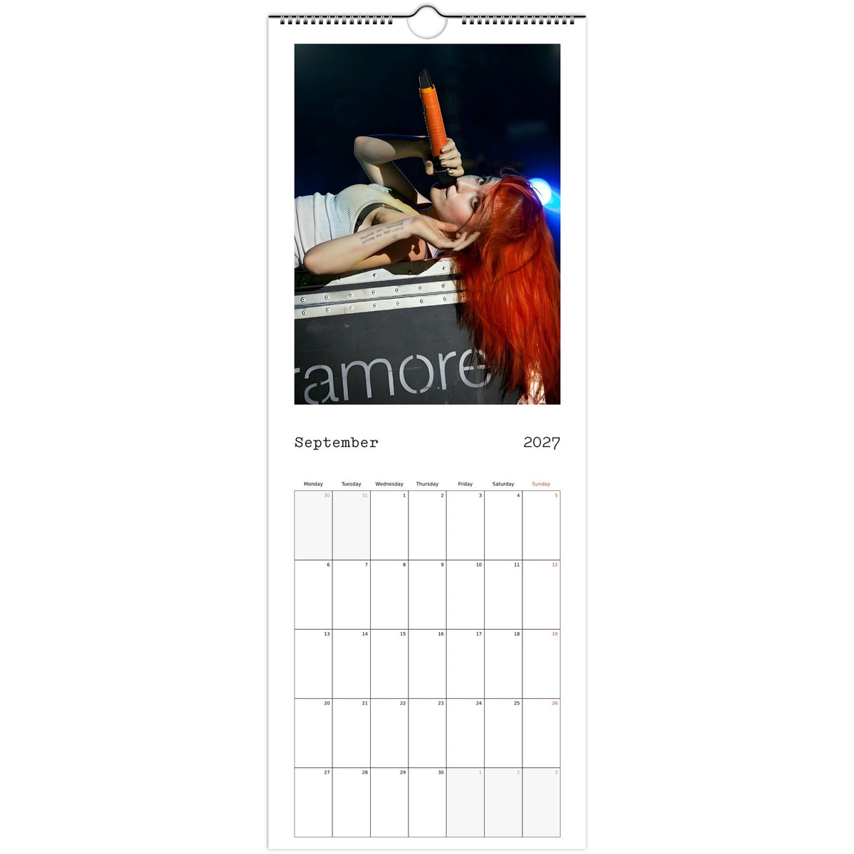 Hayley Williams Calendar September page