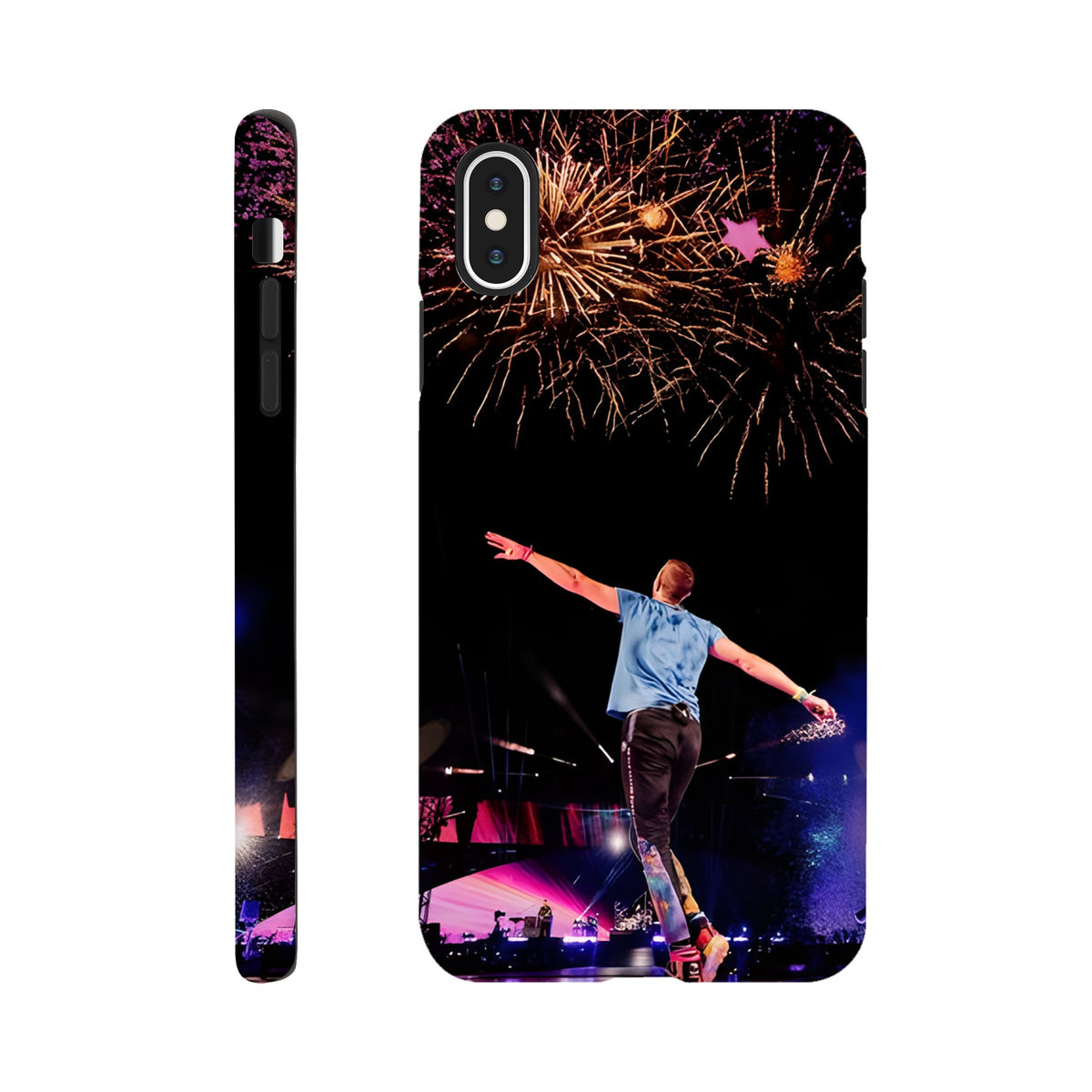 Dual‑layer iPhone case featuring Chris Martin concert art