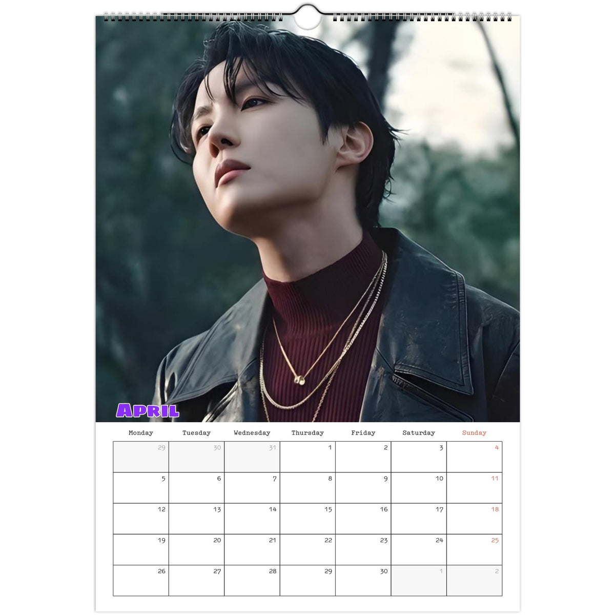BTS J‑Hope Calendar April portrait