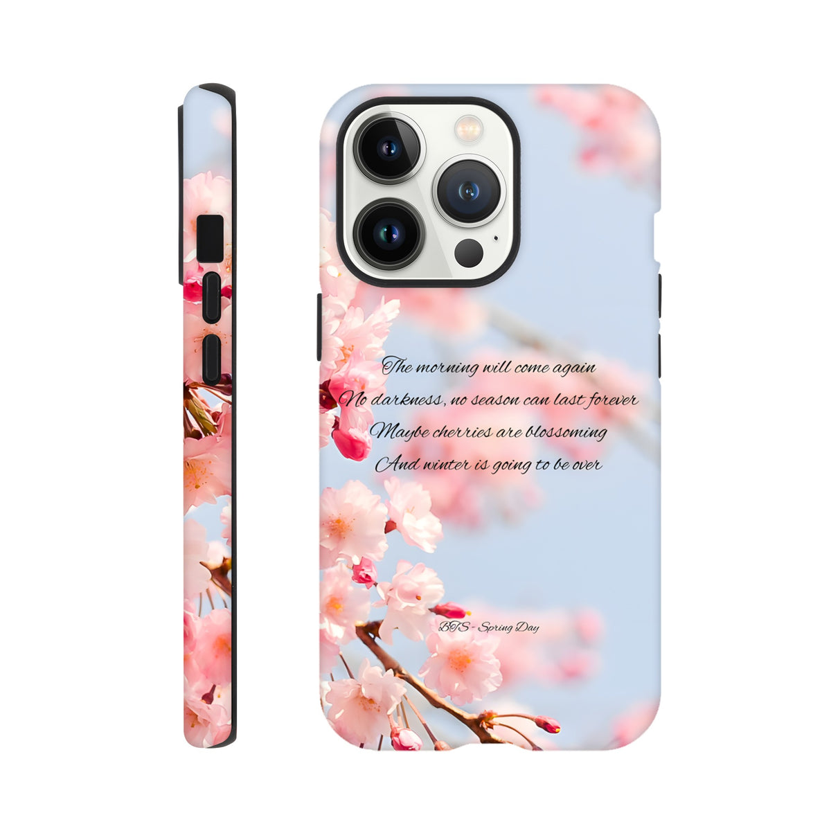 K‑pop BTS phone case with Spring Day aesthetic for iPhone