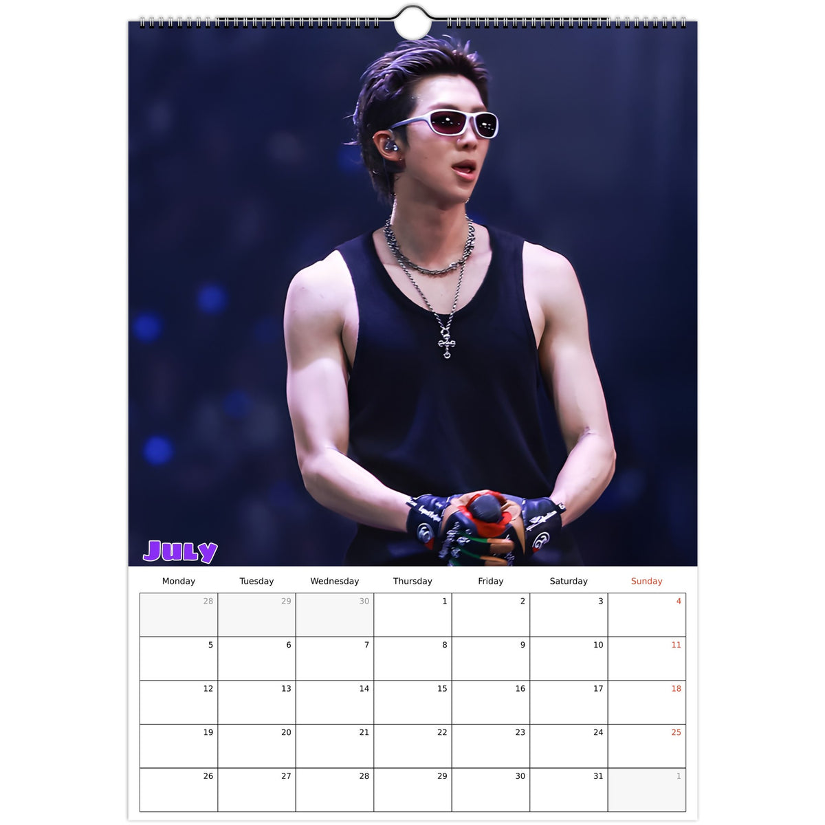 BTS RM Calendar 2027 July page