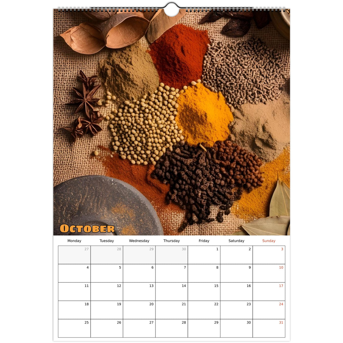 Beautiful India 2027 calendar October page