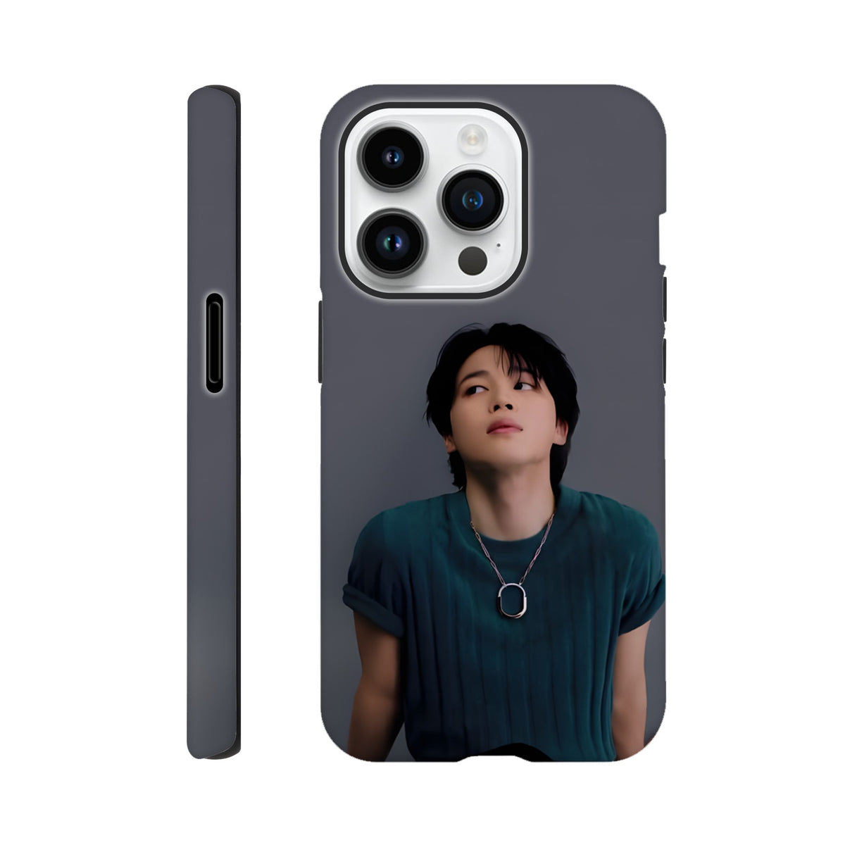 Jimin iPhone cover with scratch‑resistant outer shell