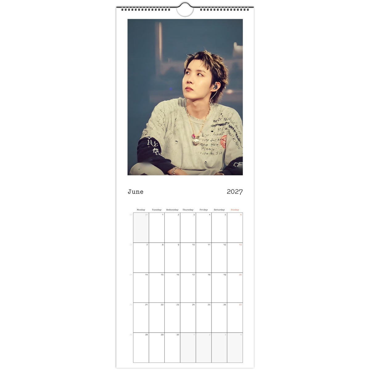 BTS J‑Hope Calendar 2027 June 