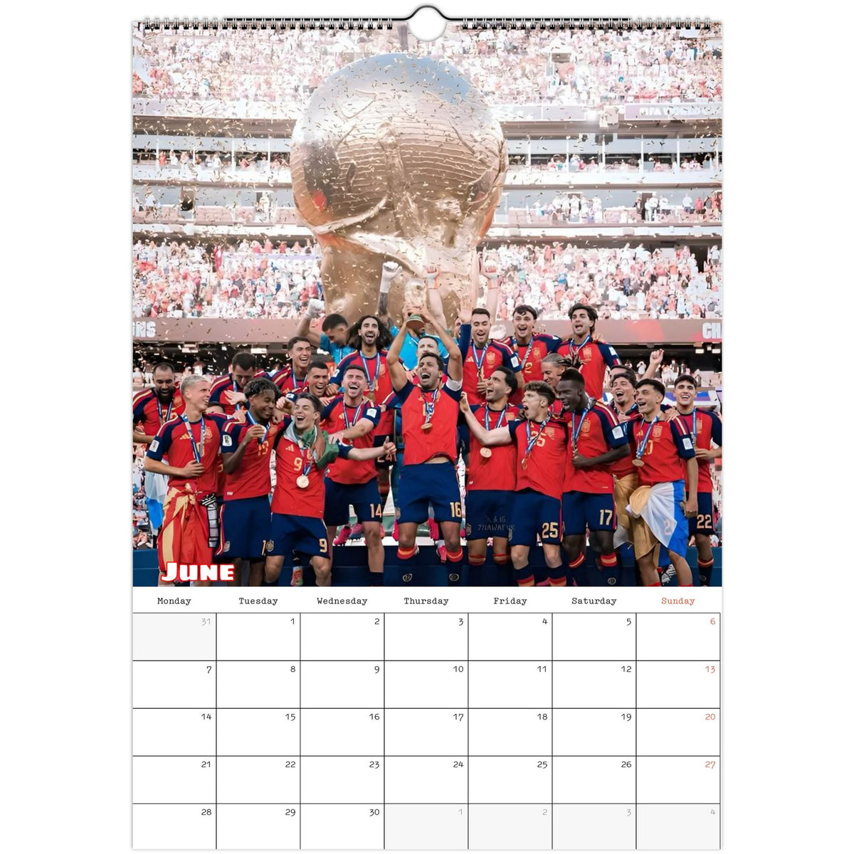 Spain FC Calendar 2027 June page