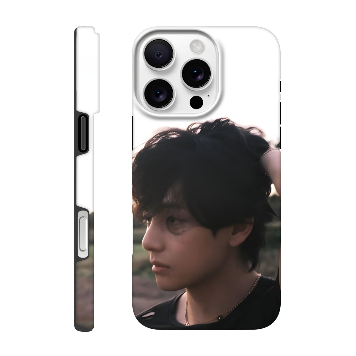 BTS Taehyung V iPhone tough case with dual‑layer protection