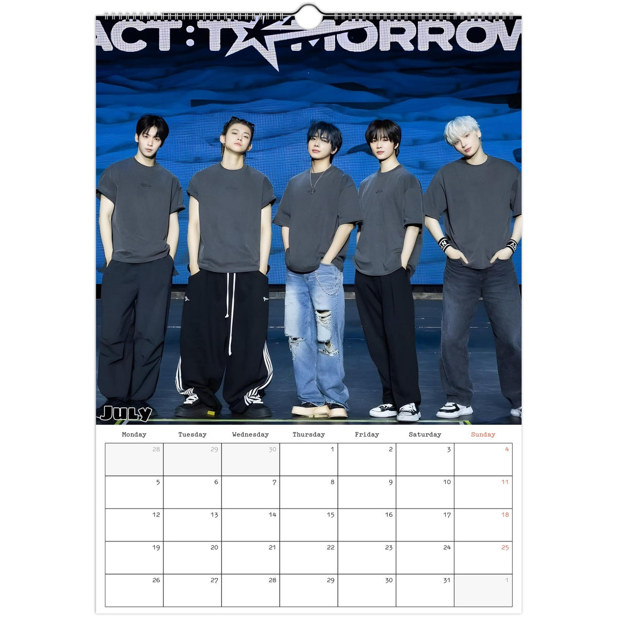 TXT calendar July