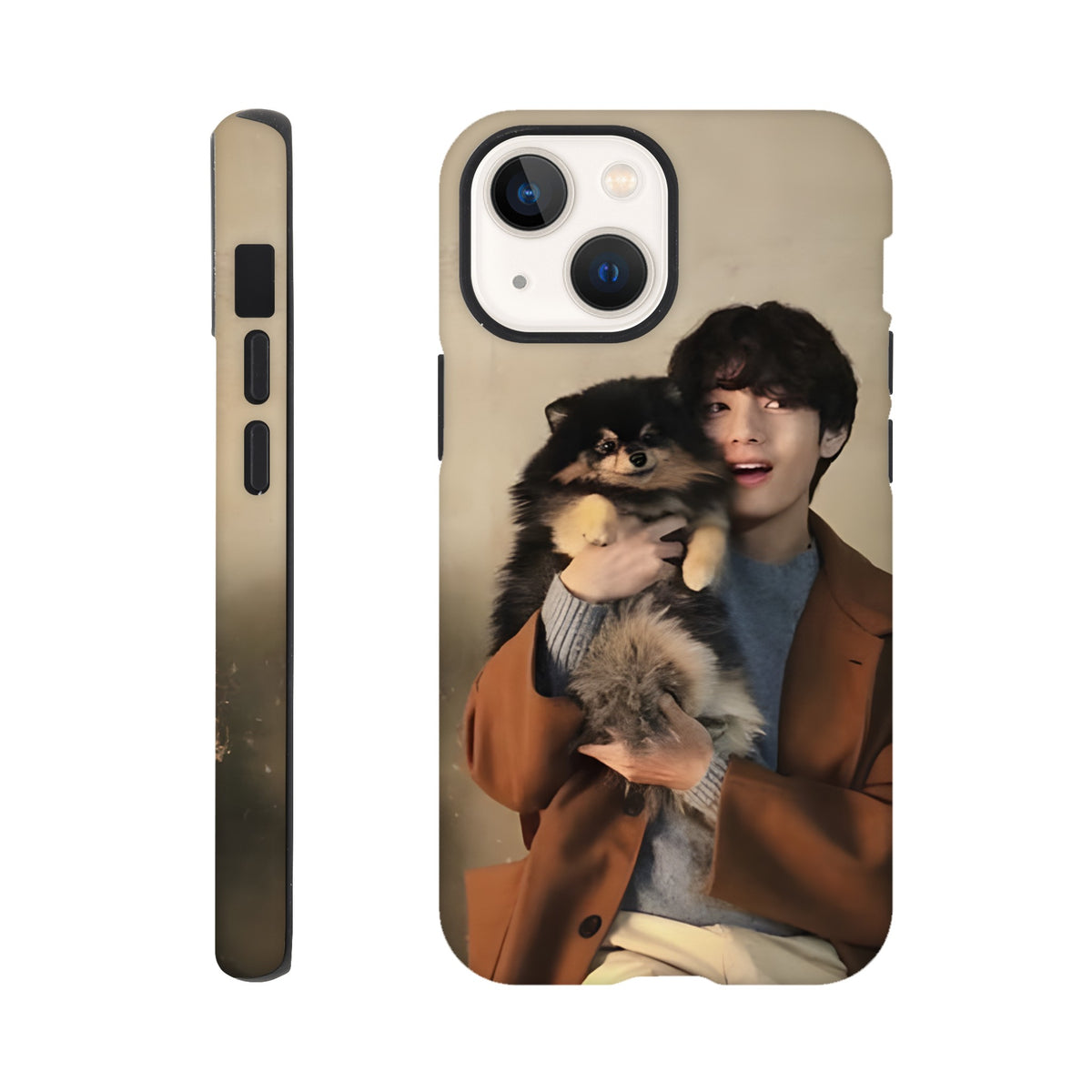 Dual‑layer Taehyung and Yeontan phone case offering strong drop protection