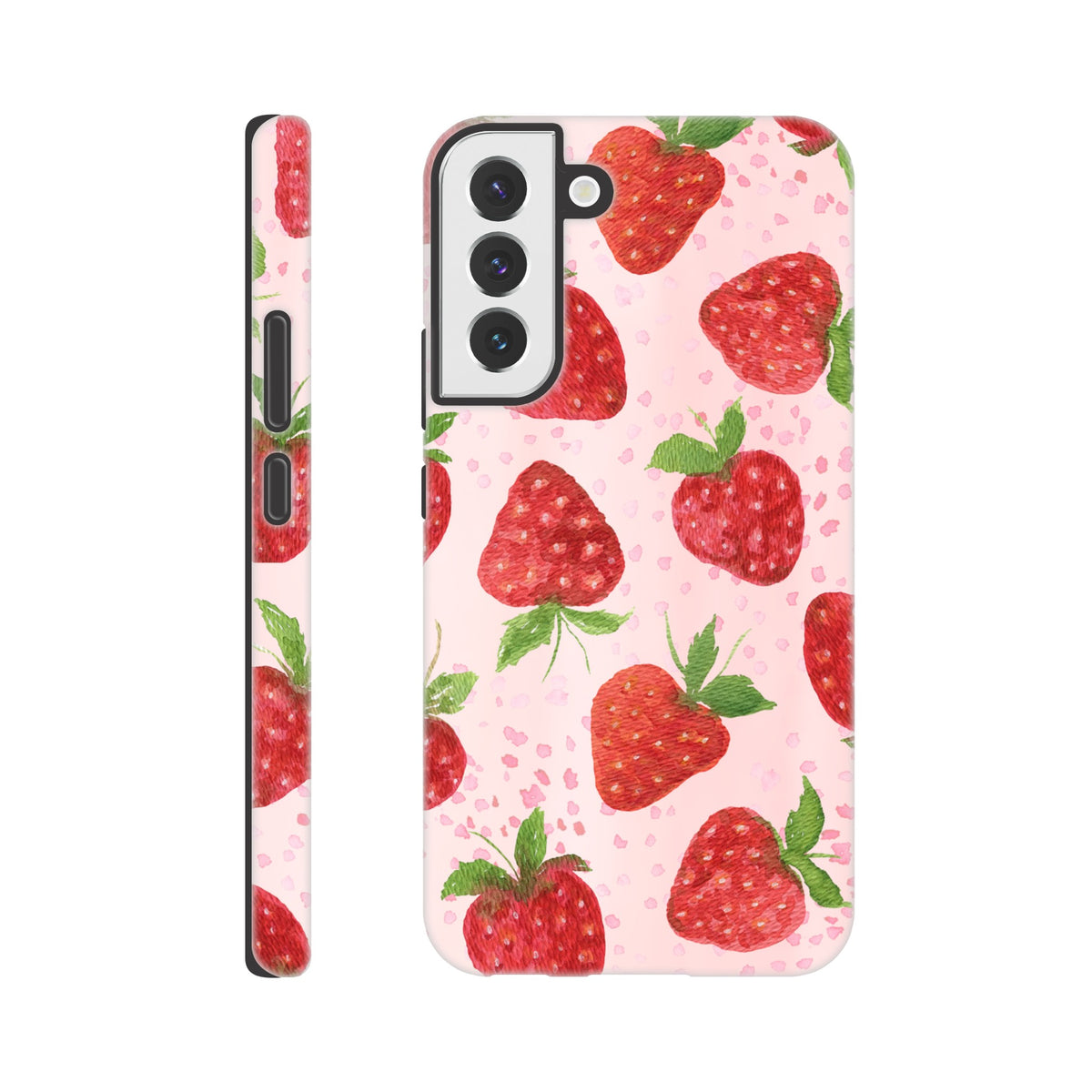 Strawberry aesthetic Samsung cover with scratch‑resistant finish