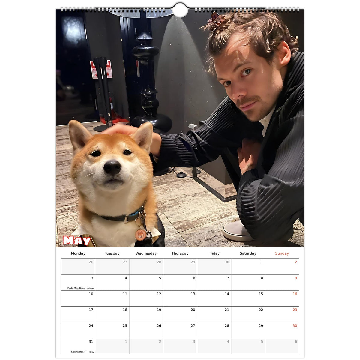 May 2027 page in Harry Styles A3 wall calendar