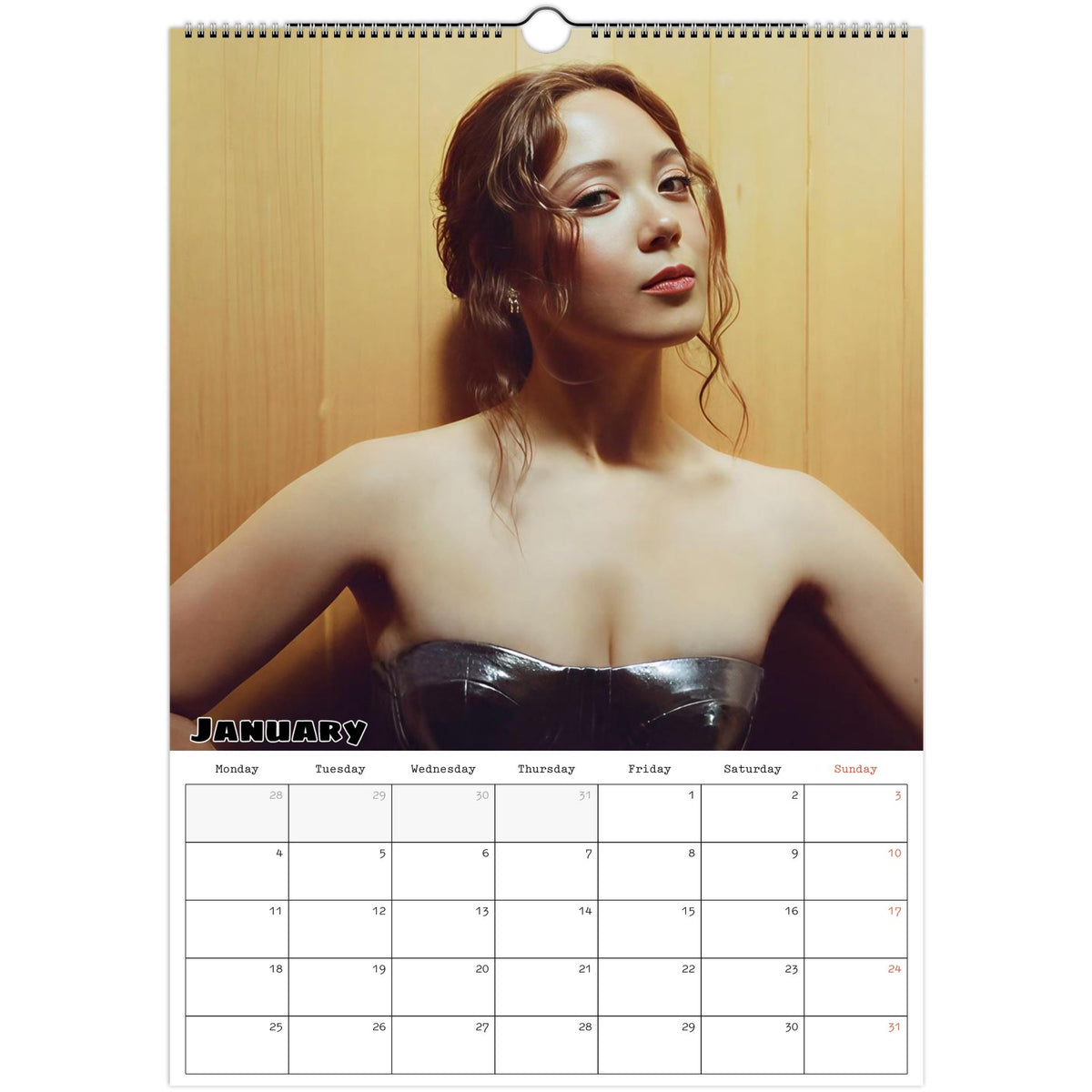 January 2027 page in Laufey A3 wall calendar