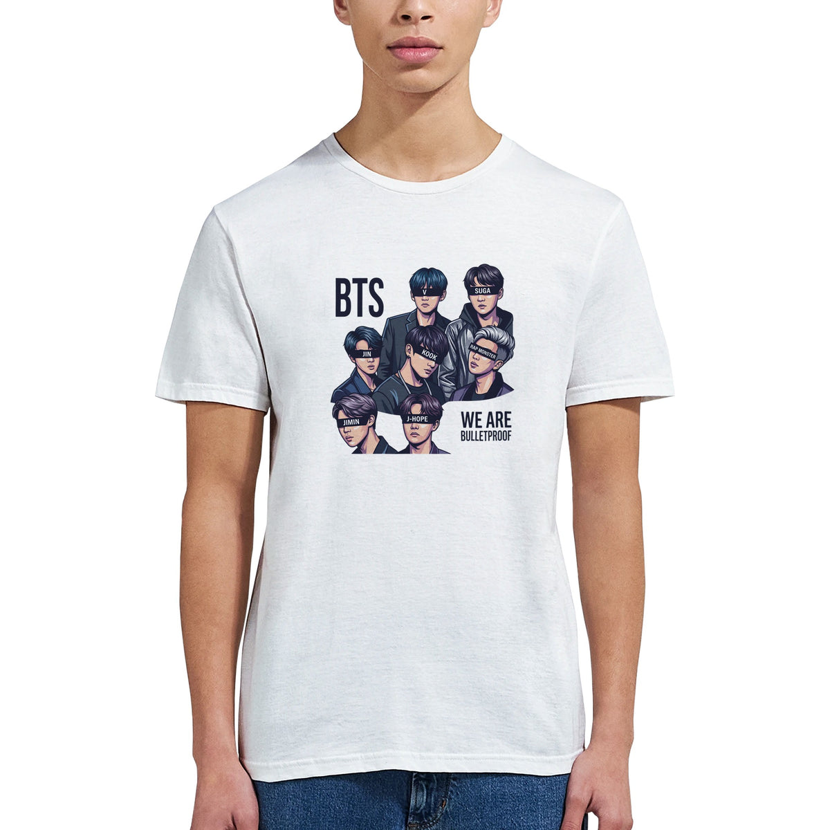 BTS We Are Bulletproof graphic tee in white
