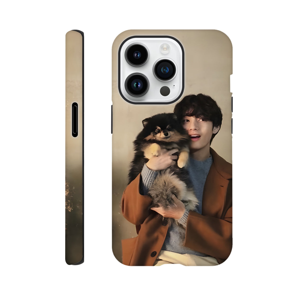 Protective BTS V case with adorable Yeontan artwork