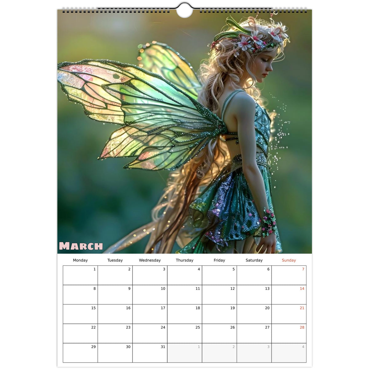 Fairies calendar 2027 March photo