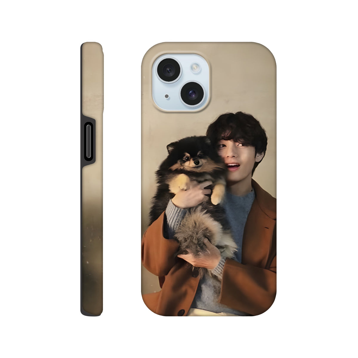 V and Yeontan iPhone case featuring durable shockproof design
