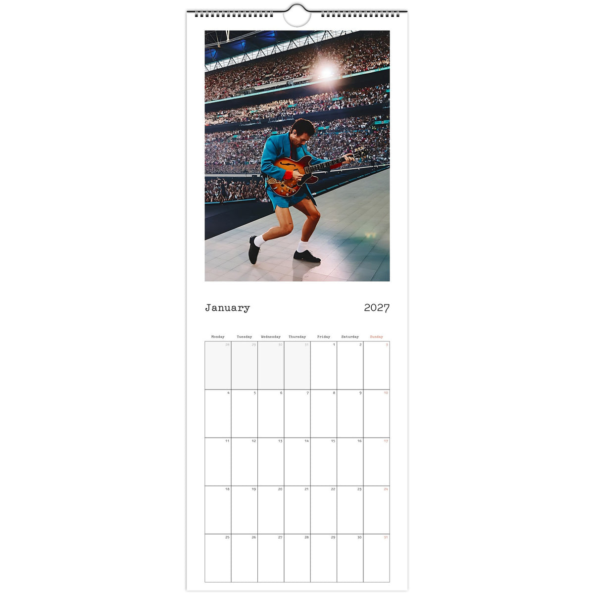 Harry Styles Calendar 2027 January 