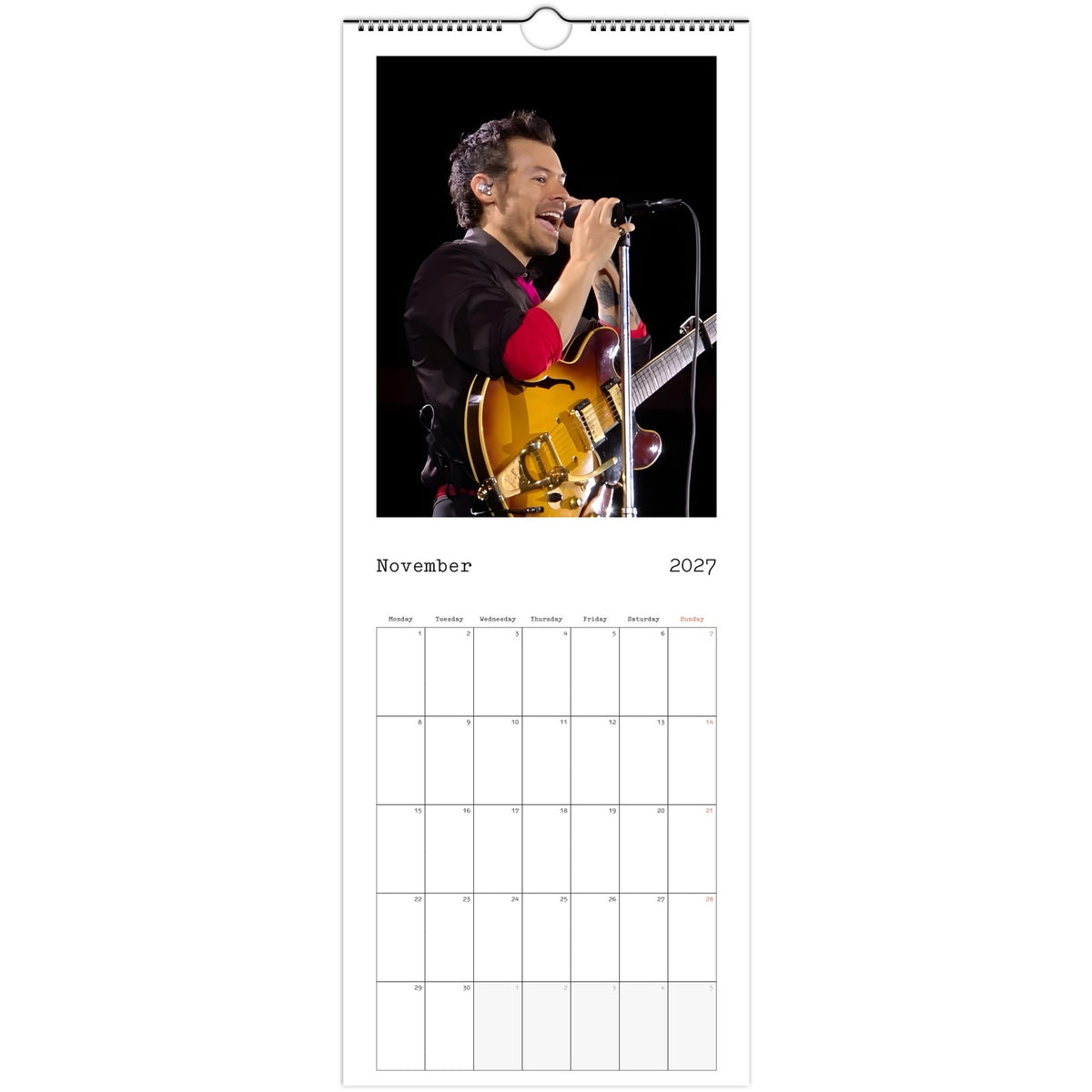 Harry Styles Calendar 2027 November 