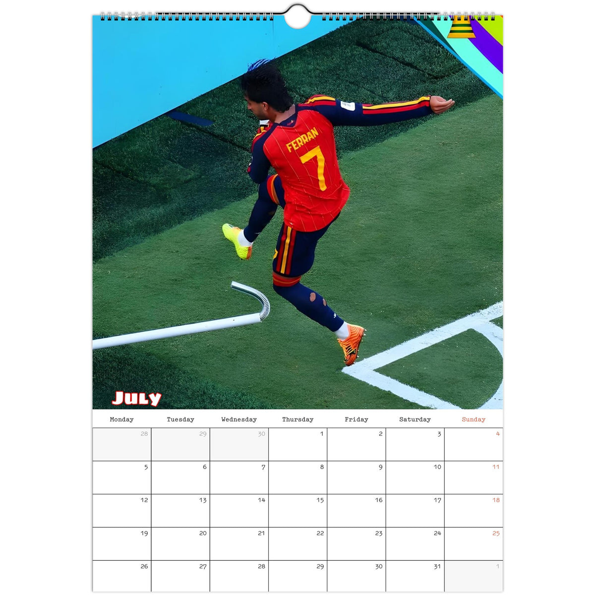 Spain FC Calendar 2027 July page