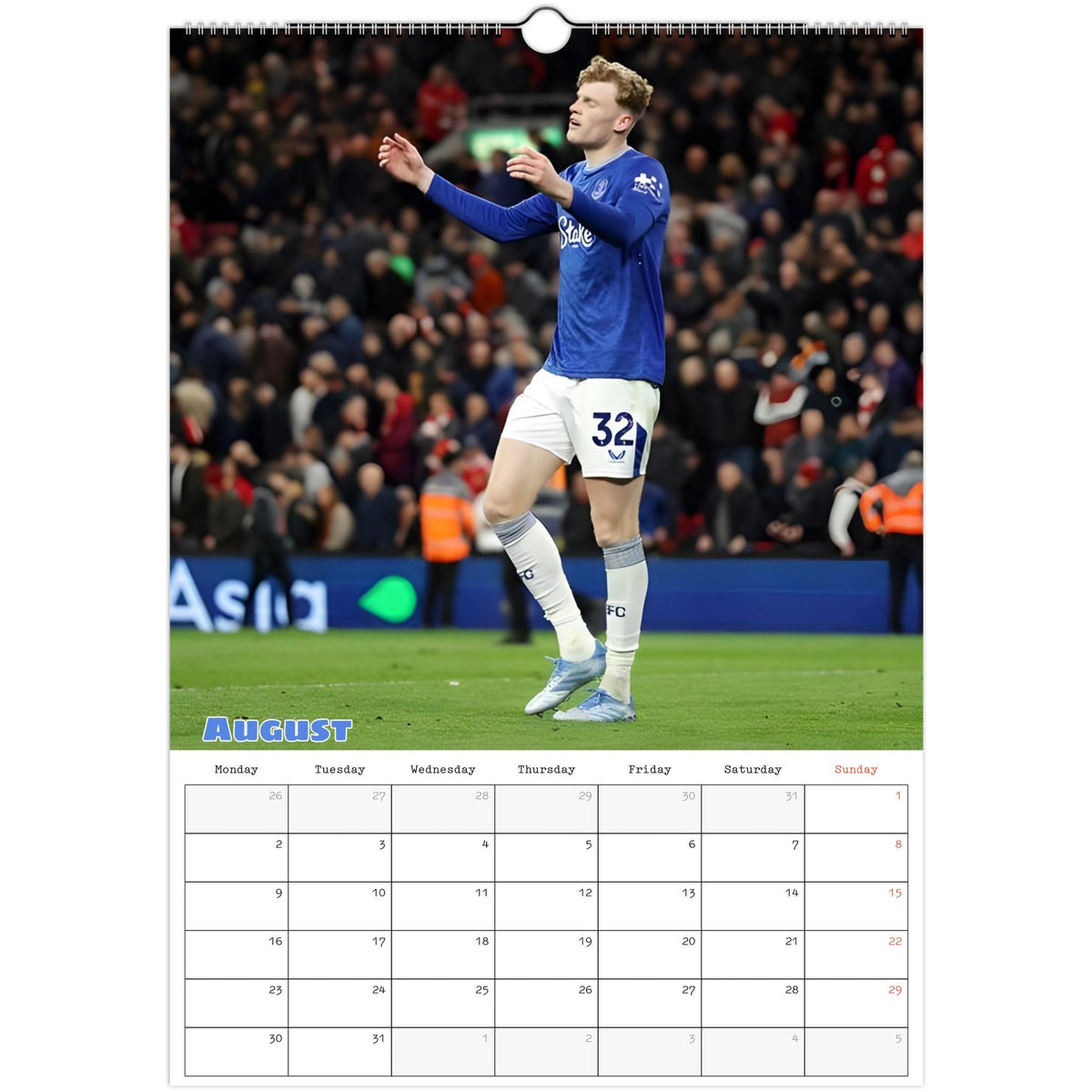 August Everton Calendar photo