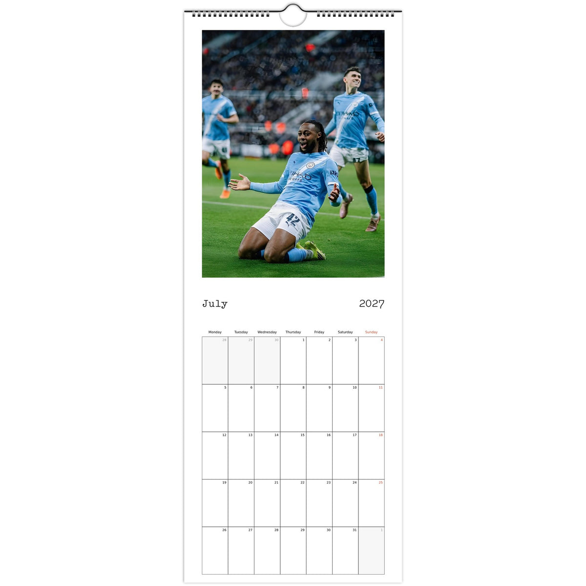 Man City Calendar 2027 July page