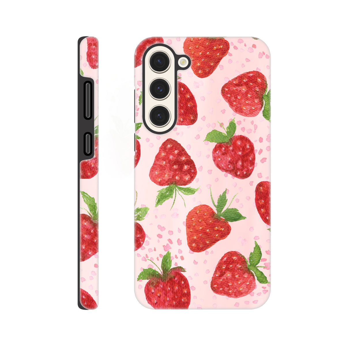 Strawberries Samsung tough phone case with dual‑layer protection