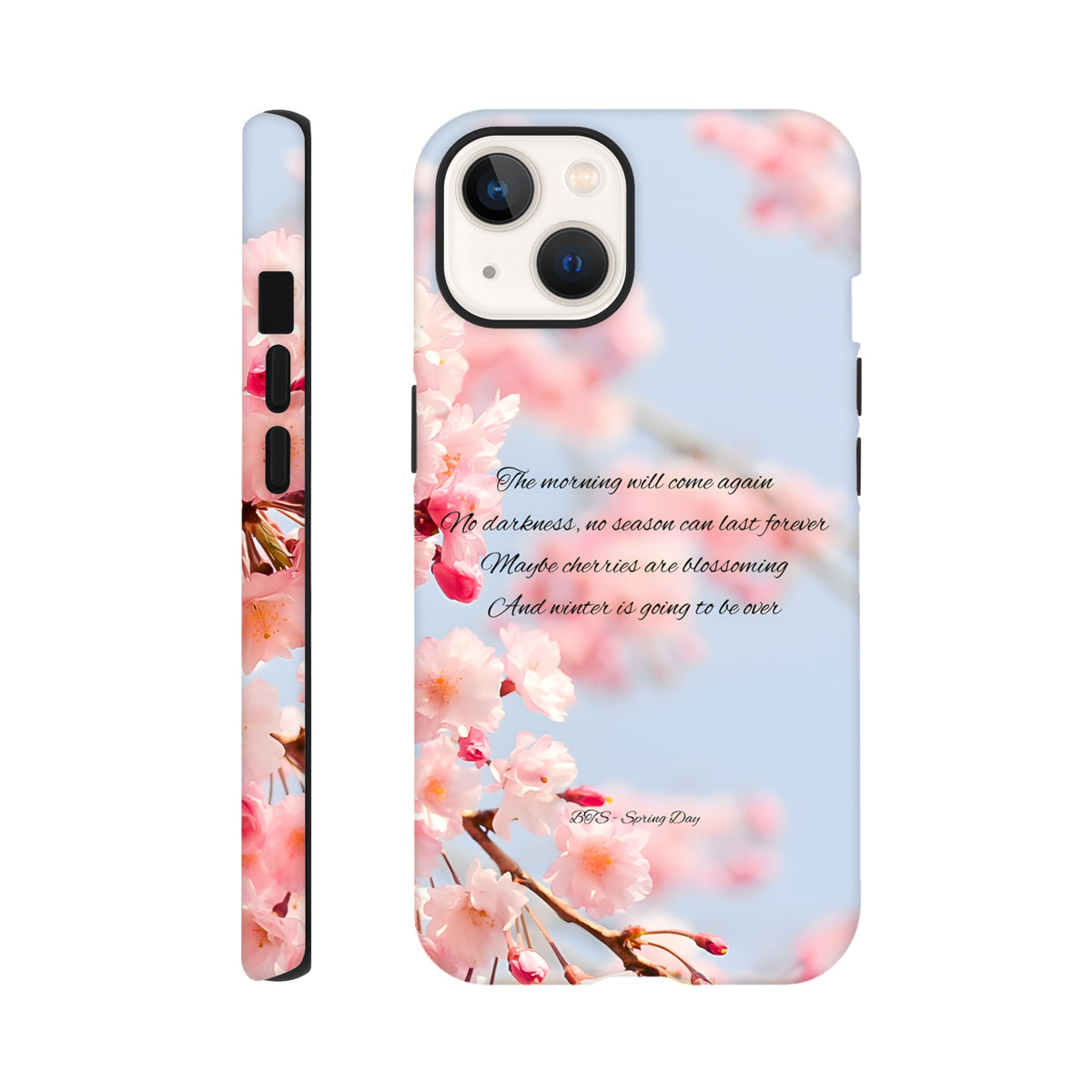 BTS inspired iPhone tough case featuring Spring Day concept artwork