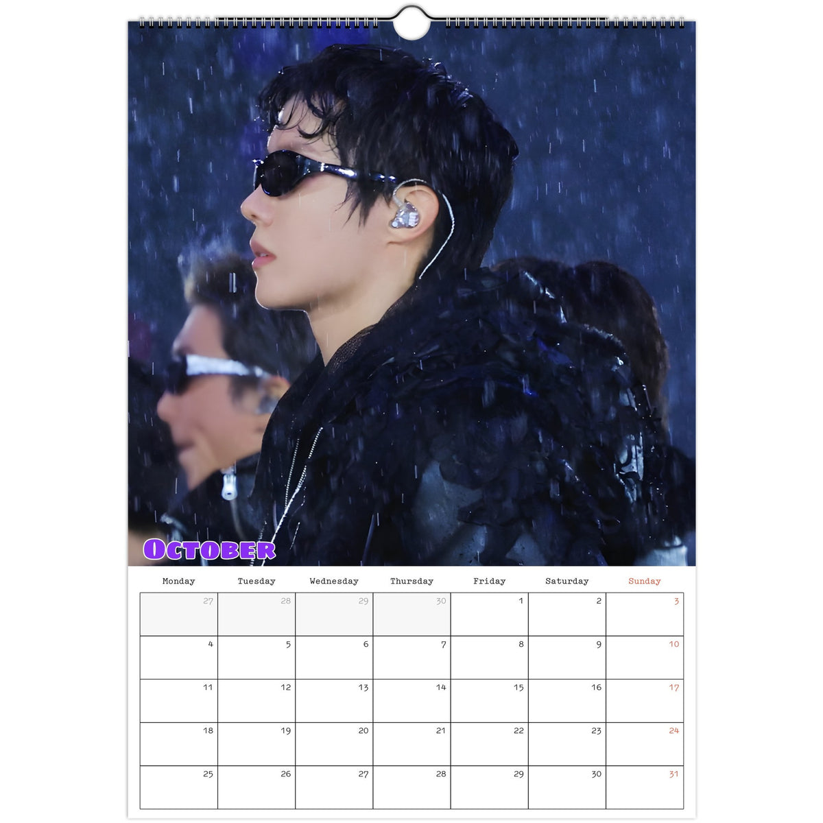 BTS J‑Hope Calendar 2027 October page