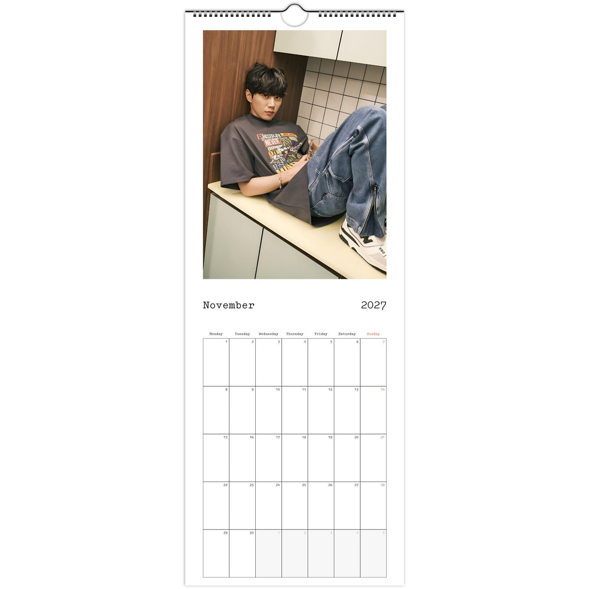 November 2027 page in Lee Jun-young slim wall calendar