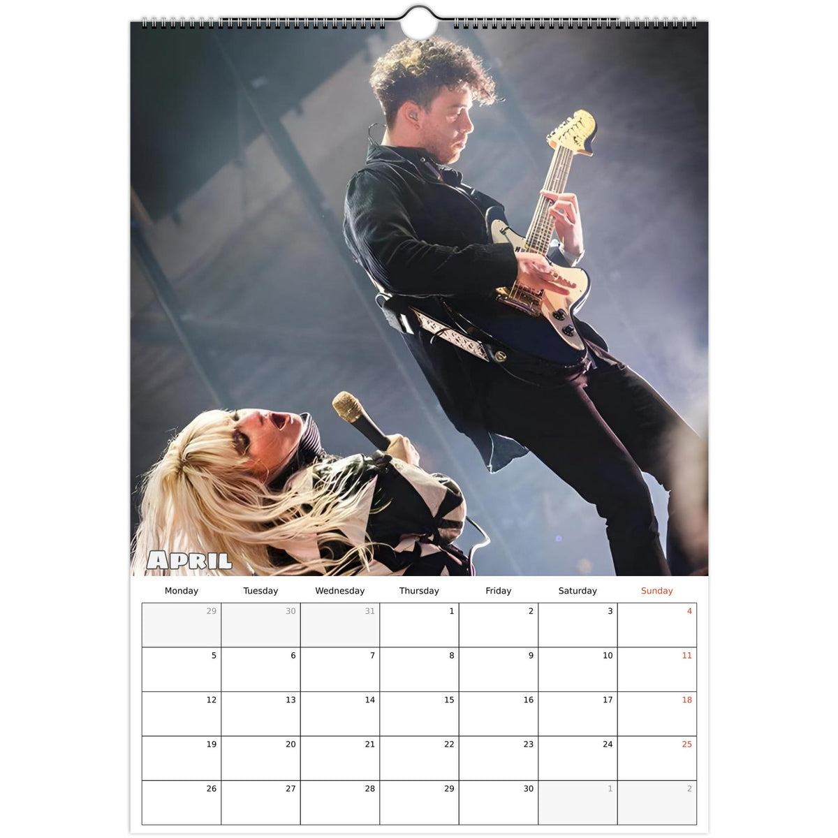 Paramore Calendar 2027 April photo