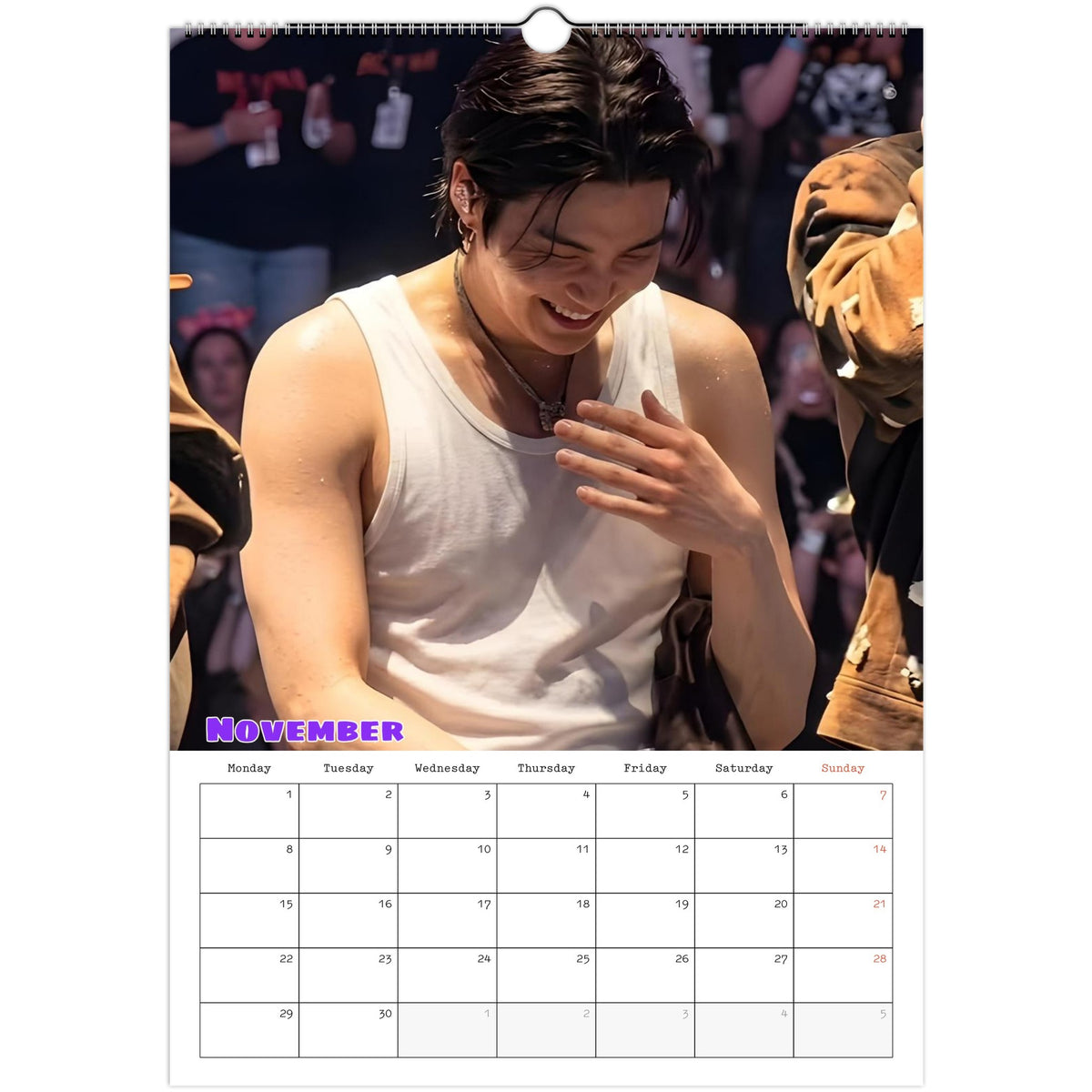 BTS Suga (Yoongi) calendar November portrait