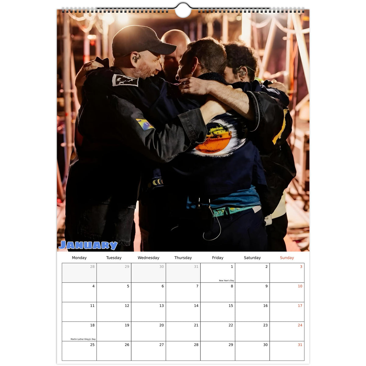 Coldplay calendar January Photo